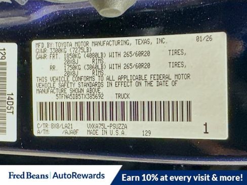 New 2026 Toyota Tundra Platinum image 10