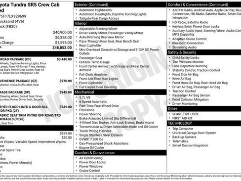 Used 2020 Toyota Tundra SR5 w/ TRD Off-Road Package AWD/4WD image 24