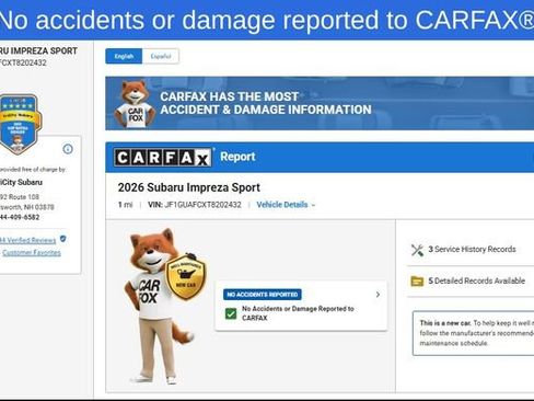 Certified 2026 Subaru Impreza 2.0i Sport AWD/4WD image 2