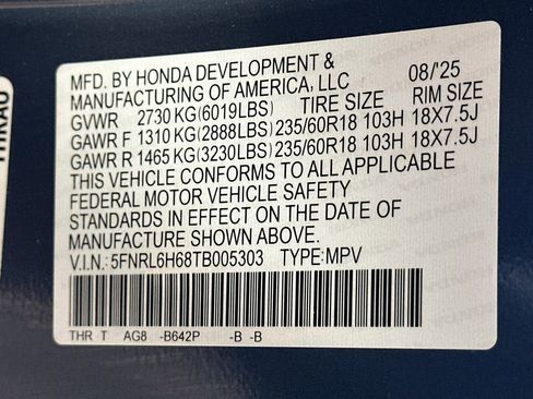 Used 2026 Honda Odyssey EX-L image 12