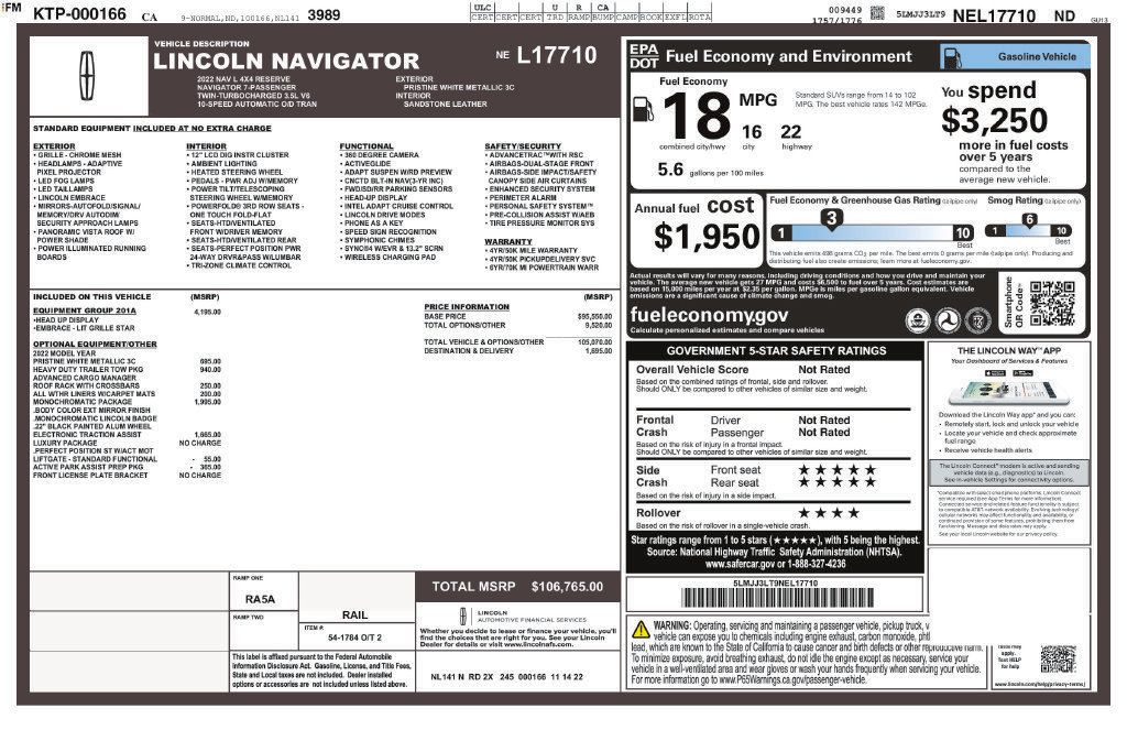 Certified 2022 Lincoln Navigator L Reserve AWD/4WD image 3