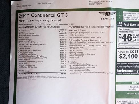New 2026 Bentley Continental GT AWD/4WD image 69