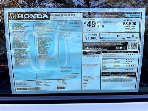 New 2026 Honda Civic Sport Touring image 18