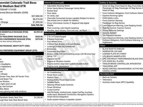 Used 2023 Chevrolet Colorado Trail Boss w/ LPO, Dark Essentials Package AWD/4WD image 33