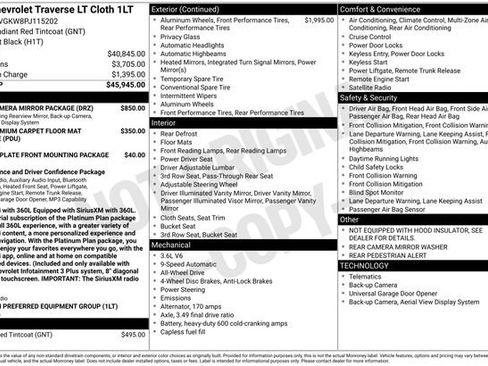 Used 2023 Chevrolet Traverse LT w/ Rear Camera Mirror Package image 36