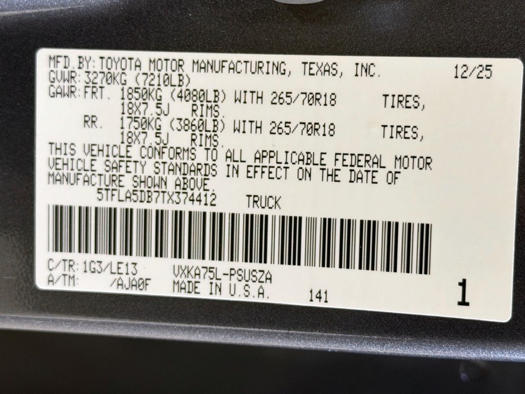 Used 2026 Toyota Tundra SR5 w/ SR5 Premium Package AWD/4WD image 16