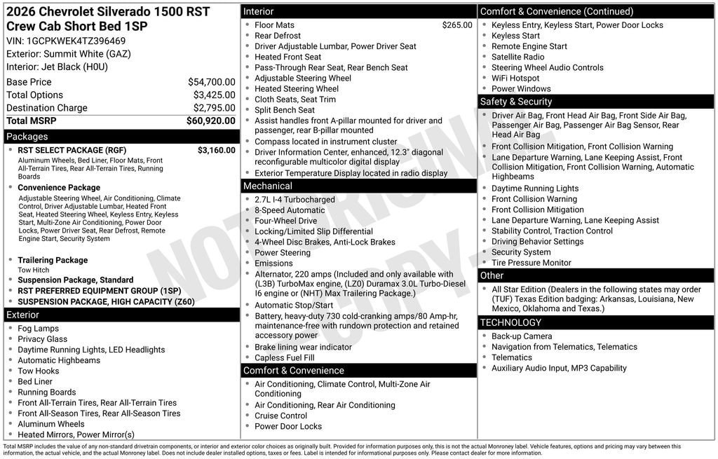 New 2026 Chevrolet Silverado 1500 RST w/ RST Select Package AWD/4WD image 10