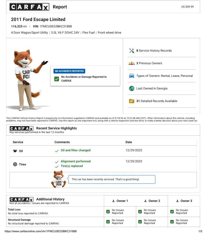 Used 2011 Ford Escape Limited FWD image 2