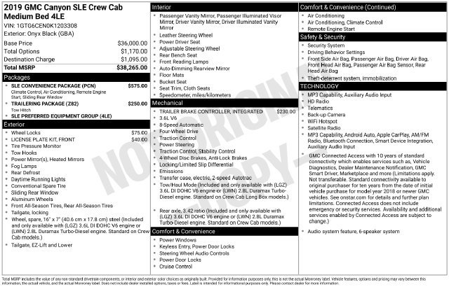 Used 2019 GMC Canyon SLE w/ SLE Convenience Package AWD/4WD image 38