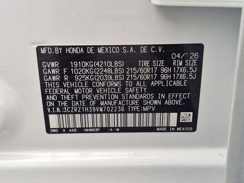 New 2027 Honda HR-V LX image 16