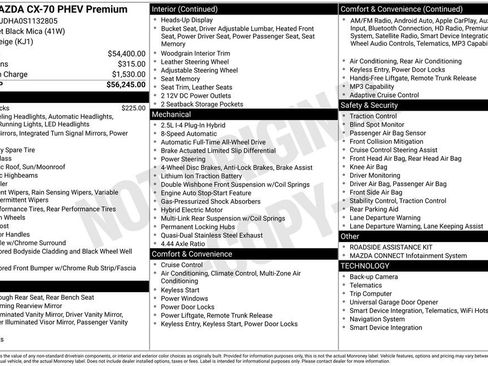 New 2025 MAZDA CX-70 Plug-In Hybrid w/ Premium Pkg image 28