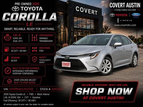 Used 2020 Toyota Corolla LE FWD image 1