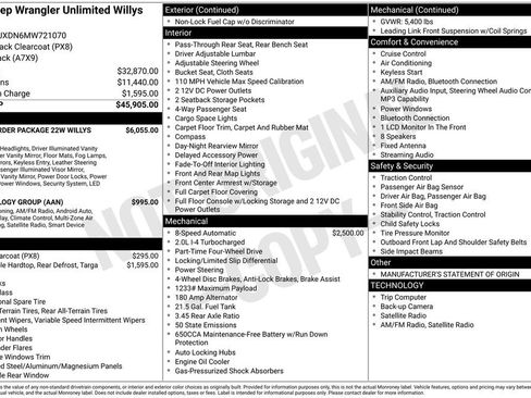 Used 2021 Jeep Wrangler Unlimited Willys image 42