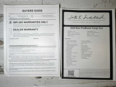 Used 2024 RAM ProMaster 2500 w/ Convenience Group FWD image 38