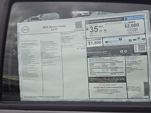 New 2025 Nissan Versa S w/ Trunk Package image 27