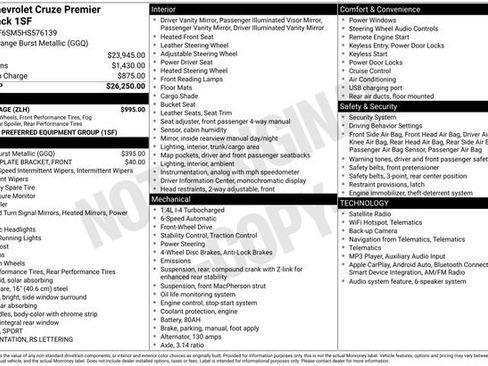 Used 2017 Chevrolet Cruze Premier w/ RS Package FWD image 38