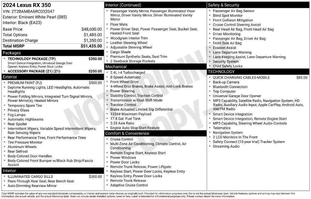 Used 2024 Lexus RX 350 FWD w/ Technology Package image 35
