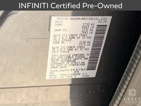 Certified 2026 INFINITI QX60 Autograph w/ Dark Cargo Package AWD/4WD image 34