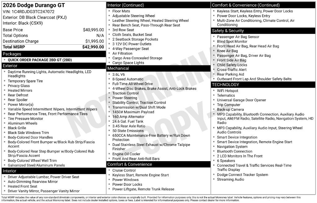 Used 2026 Dodge Durango GT AWD/4WD image 6