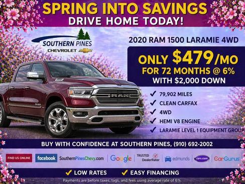 Used 2020 RAM 1500 Laramie AWD/4WD image 2