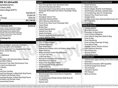 Used 2024 BMW X3 sDrive30i w/ Premium Package RWD image 2