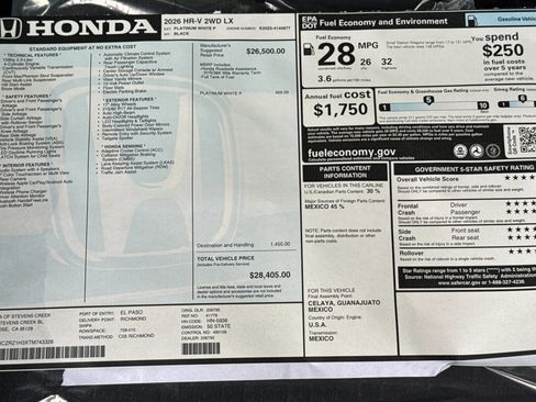 New 2026 Honda HR-V LX image 32