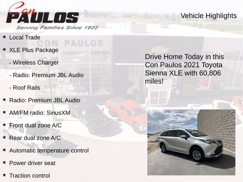 Used 2021 Toyota Sienna XLE w/ XLE Plus Package AWD/4WD image 8