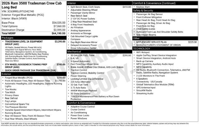 New 2026 RAM 3500 Tradesman AWD/4WD image 33