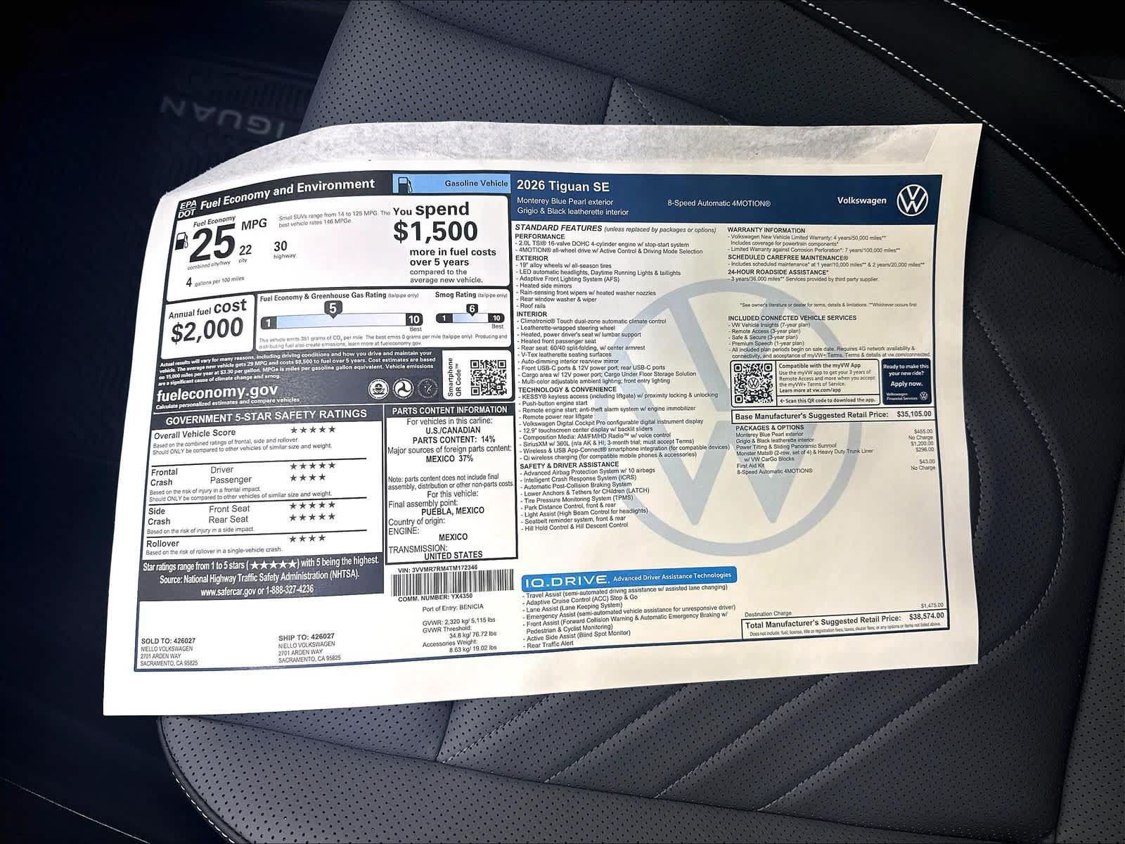 New 2026 Volkswagen Tiguan SE AWD/4WD image 14
