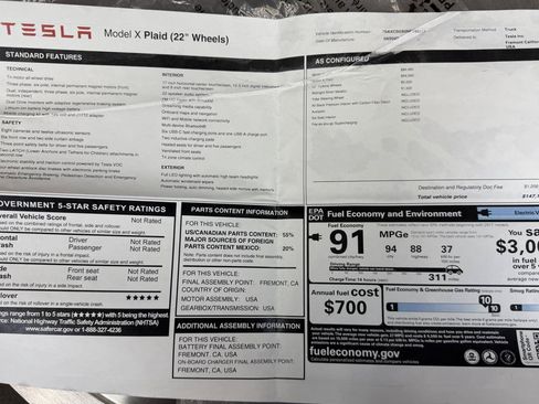 Used 2022 Tesla Model X Plaid AWD/4WD image 65