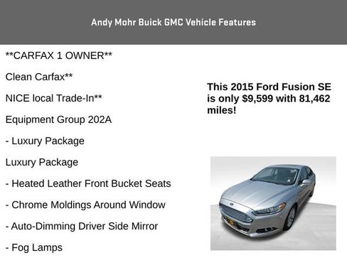 Used 2015 Ford Fusion SE w/ Equipment Group 202A FWD image 4