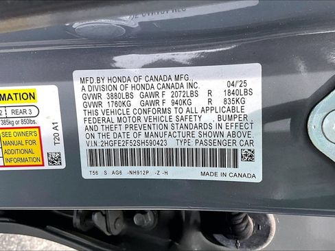 Certified 2025 Honda Civic Sport image 14