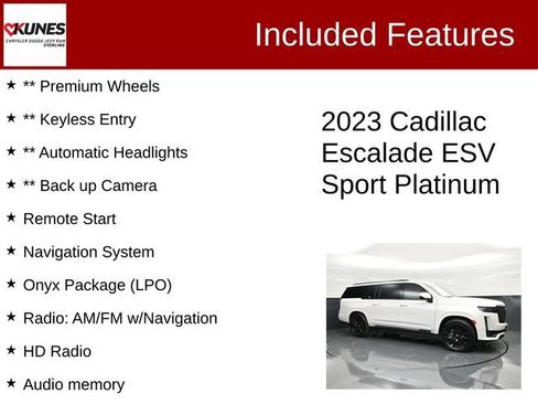 Used 2023 Cadillac Escalade ESV Sport Platinum w/ LPO, ONYX Package AWD/4WD image 3