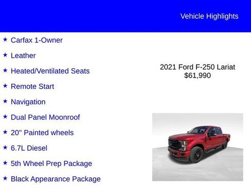 Used 2021 Ford F250 Lariat AWD/4WD image 2