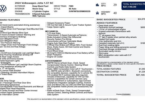 Used 2024 Volkswagen Jetta SE FWD image 3