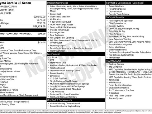 Used 2020 Toyota Corolla LE FWD image 2