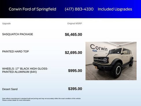 Certified 2025 Ford Bronco Outer Banks w/ Sasquatch Package AWD/4WD image 6