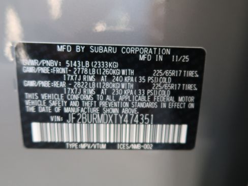 Certified 2026 Subaru Outback Wilderness w/ Wilderness Package AWD/4WD image 48