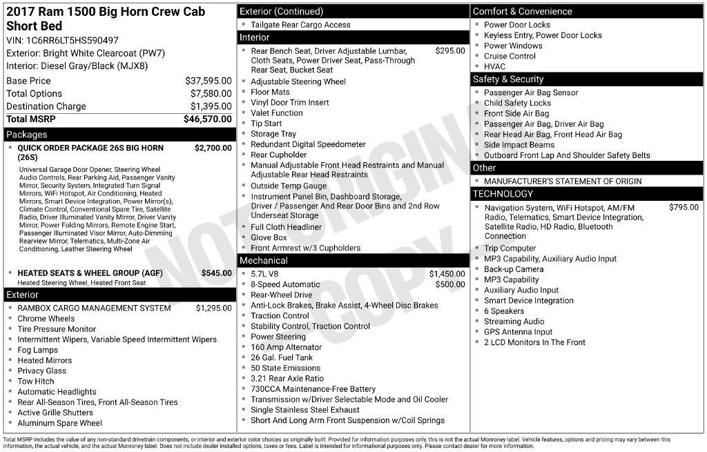 Used 2017 RAM 1500 Big Horn RWD image 4