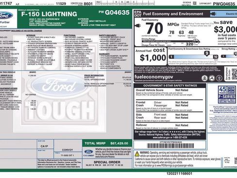 Used 2023 Ford F150 Lightning Lariat w/ Equipment Group 511A High image 43