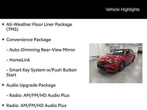 Certified 2022 Toyota Camry SE w/ Audio Upgrade Package FWD image 7