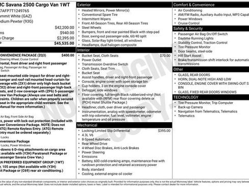 New 2026 GMC Savana 2500 w/ Driver Convenience Package RWD image 3