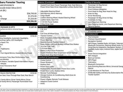 Used 2023 Subaru Forester Touring w/ Popular Package #2 AWD/4WD image 2