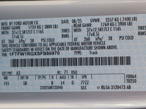 Used 2025 Ford F150 Raptor AWD/4WD image 67
