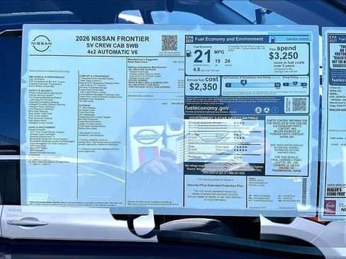 New 2026 Nissan Frontier SV w/ All-Weather Content Package RWD image 12
