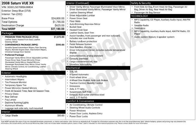 Used 2008 Saturn Vue XR w/ Premium Trim Package FWD image 1