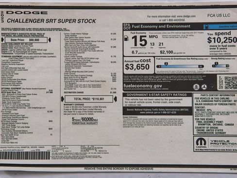 Used 2023 Dodge Challenger SRT Super Stock RWD image 41