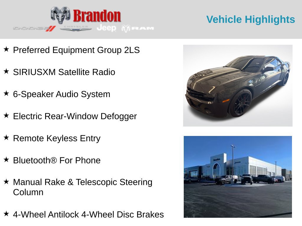 Used 2013 Chevrolet Camaro LS RWD image 2