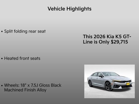 New 2026 Kia K5 GT-Line w/ GT-Line Red Interior Package image 20