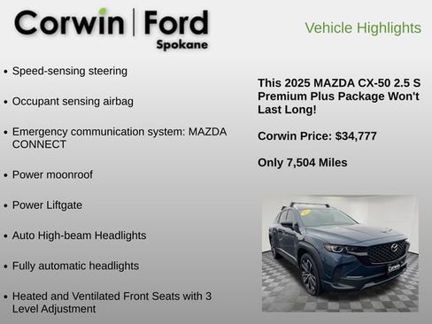 Used 2025 MAZDA CX-50 AWD 2.5 S w/ Weather Package image 18